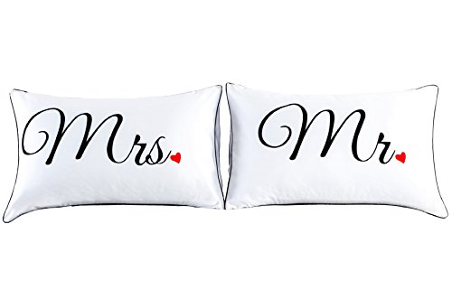 A Nice Night Couples Pillowcases for Girlfriend Boyfriend,Cute, Wedding Gift, 20x29Inch