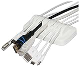 Heaviest Cable Organizer on The Market! Compact and Weighted Desktop Cord Holder and Cable Organizer, Eco-Friendly Silicone, No Bad Smell, Bundled with 4 Reusable Cable Ties! (White)