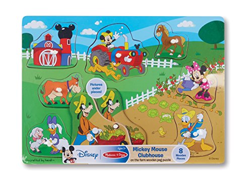 Melissa & Doug Mickey Mouse Clubhouse On The Farm Wooden Peg Puzzle