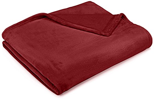 Book Cover Amazon Brand â€“ Pinzon Velvet Plush Blanket - Full or Queen, Burgundy