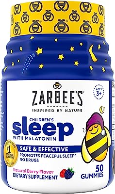 Book Cover Zarbee's NaturalsÂ Children's Sleep with Melatonin Supplement, Natural Berry Flavored, 50 Gummies