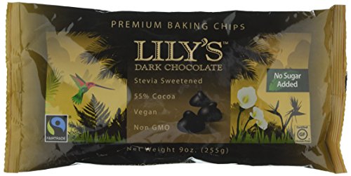 Book Cover Lily's Chocolate All Natural Premium Baking Chips, Dark Chocolate, 4 Count