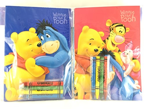 Winnie the Pooh Party Favors Coloring Book & Crayon Set 12 Pack ( Assorted Style)