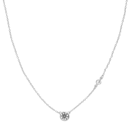 Book Cover Silpada 'Marvel' Cubic Zirconia Necklace in Sterling Silver, 16