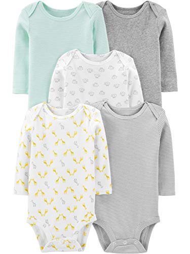 Book Cover Simple Joys by Carter's Baby Boys' 5-Pack Long-Sleeve Bodysuit