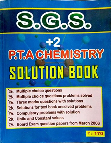 Book Cover 12th Standard S.G.S P.T.A Chemistry Solution Book
