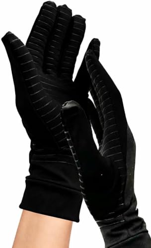 Doctor Developed Copper Gloves/Compression Gloves for Arthritis (Full-Length) and Doctor Written Handbook- Relieve Arthritis Symptoms, Raynauds Disease & Carpal Tunnel (L)