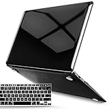 iBenzer Basic Soft-Touch Series Plastic Hard Case & Keyboard Cover for Apple Macbook Air 13-inch 13" A1369/1466 (Jet Black)