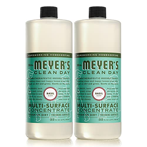 Mrs. Meyer's Clean Day Multi-Surface Cleaner Concentrate, Use to Clean Floors, Tile, Counters, Basil Scent, 32 Oz - Pack of 2