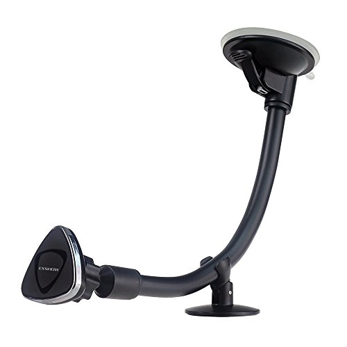 EXSHOW Car Phone Holder, Magnetic Windscreen Car Mount, Flexible Long Arm Windshield Suction Phone Cradle with Dashboard Base for iPhone xr xs x 8 Plus Huawei Mate 10 9 Honor Samsung S10 S9+ Note etc
