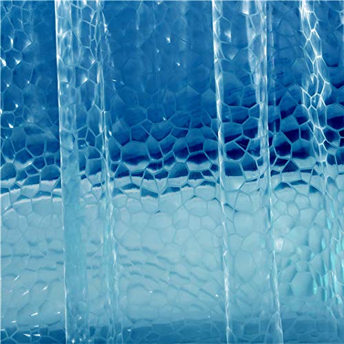 Book Cover Adwaita 10 Guage 3D Watercube Blue Plastic Shower Curtain Liner -No Odors, No Chemicals, Eco-Friendly, 72