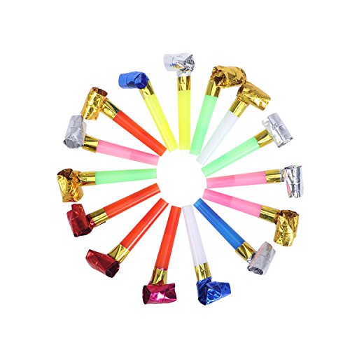 NUOLUX Party Blowouts Bulk Paper Blowouts Party Favors Toy About 120Pcs Random Color