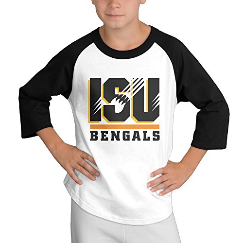Creamfly Youth Boys ISU Bengals Long Sleeve Raglan Baseball Tshirt M