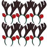 Christmas Antlers Headband,Fascigirl 6Pcs Xmas Headbands for Girls Party Hairhoop