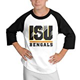Creamfly Youth Boys ISU Bengals Long Sleeve Raglan Baseball Tshirt M