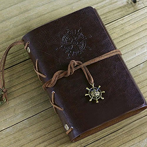 Book Cover Vintage Classic Retro Leather Journal Travel Notepad Notebook Blank Diary E