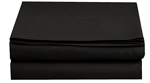Book Cover Luxury Flat Sheet on Amazon Elegant Comfort Wrinkle-Free 1500 Thread Count Egyptian Quality 1-Piece Flat Sheet, King Size, Black