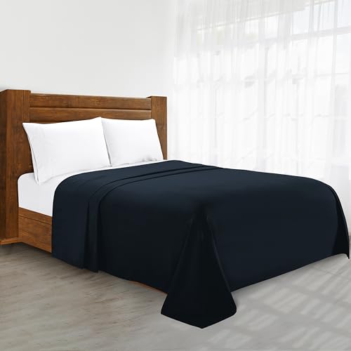 Luxury Flat Sheet on Amazon Elegant Comfort Wrinkle-Free 1500 Thread Count Egyptian Quality 1-Piece Flat Sheet, King Size, Black