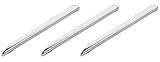 3PK Spatula Scoops, 6.3" - Stainless Steel, Polished - Semi-Circular Cross Section - Rounded End & Pointed End - Eisco Labs