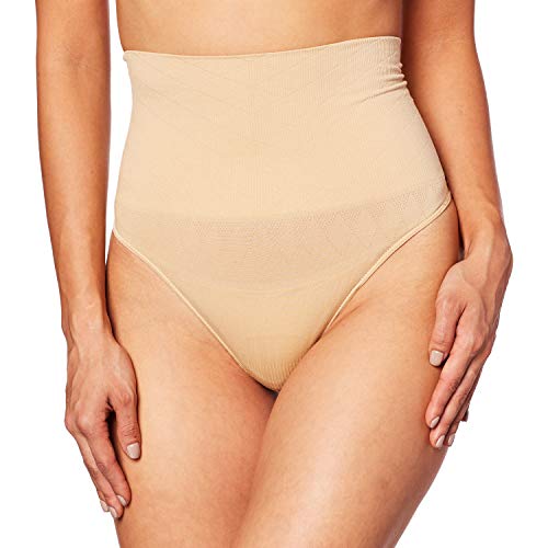 FIRSTLIKE Women Waist Cincher Girdle Tummy Slimmer Sexy Thong Panty Shapewear Nude
