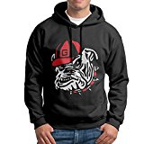FUOALF Mens Pullover University Of Georgia Bulldog Club Hoodie Sweatshirts Black XL