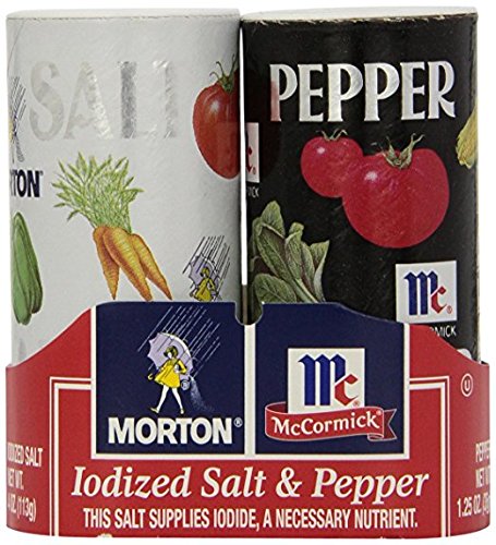 Morton's 4 oz. Salt and Mccormick 1.25 oz. Pepper Shakers Bundle - Pack of 4