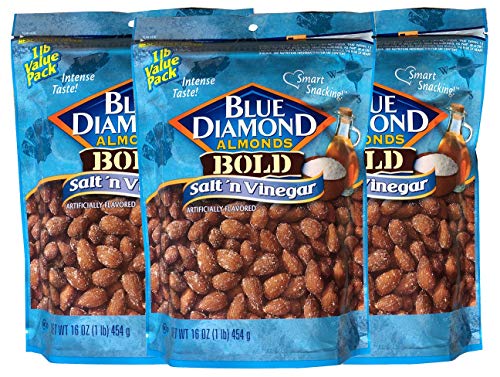 Blue Diamond Almonds Bold Salt and Vinegar 16-Ounce Bag (Pack of 3 Bags)
