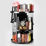Unique Home 360 Rotating Makeup Organizer,Large Capacity,Adjustable Makeup Storage ,Fit Lipsticks,Cream,Brushes,Jewerlry,Countertop Shelf, Black Circle