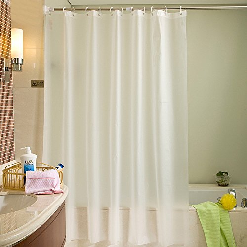 Ufatansy Uforme Modern Large Size Shower Curtain PEVA 96 x 78 Inches Long Bath Curtain Liner No More Stain and Waterproof with Hooks, Solid White