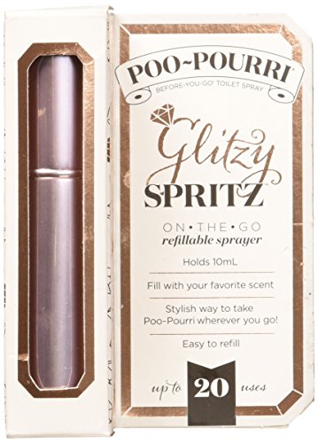 Book Cover Poo-Pourri Glitzy Spritz 10 ml On-the-Go Refillable Sprayer, Rose Gold