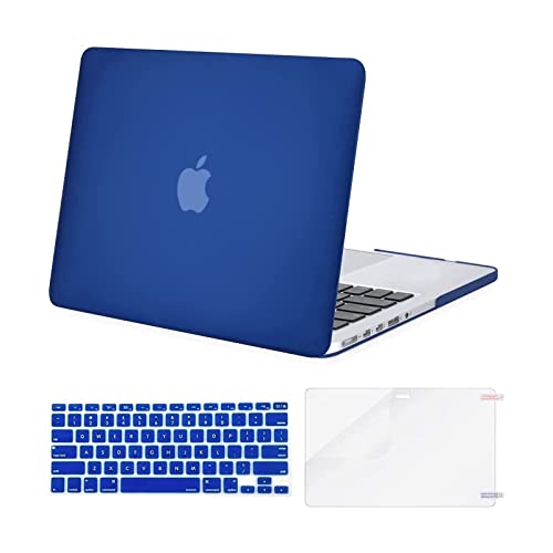 MOSISO Case Only Compatible with MacBook Pro Retina 13 inch (Models: A1502 & A1425) (Older Version Release 2015 - end 2012), Plastic Hard Shell Case & Keyboard Cover & Screen Protector, Royal Blue