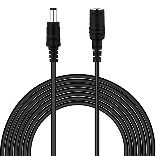Dericam Universal 10ft 3 Meters Power Extension Cable, DC 5 Volt Power Adapter Extension Cord, Extend Additional 10ft Length for DC 5V Power Adapter or Wall Charger, 3.5mm DC Plug, 5V-3M, Black