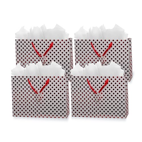 4-Pack Large Premium Quality Gift Bags (4, red)