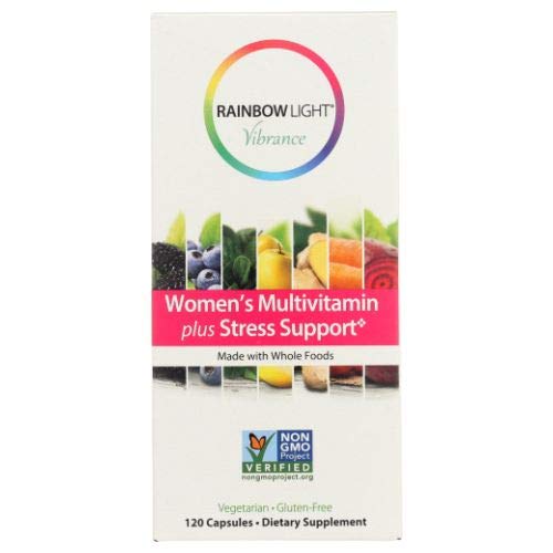 Rainbow Light Vibrance Women's Multivitamin Plus Stress Support, 120 Count Capsules, Dietary Supplement Made with Whole Foods