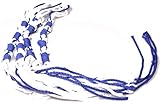 Holy Land Market Tzitzits Set of 4 - White with Blue Thread Tassels, Messianic Tzitzit, Royal Blue, Longer Blue Messiah Thread