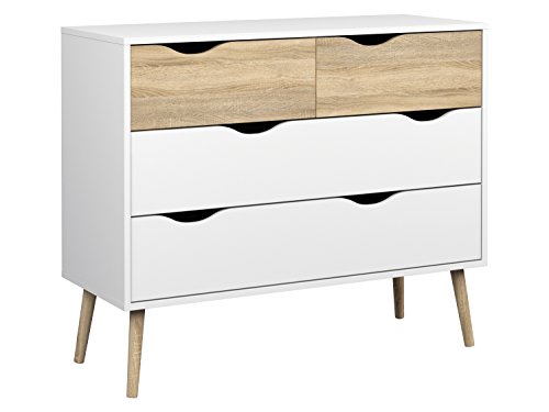 Book Cover Tvilum Diana 4 Drawer Chest, White/Oak Structure