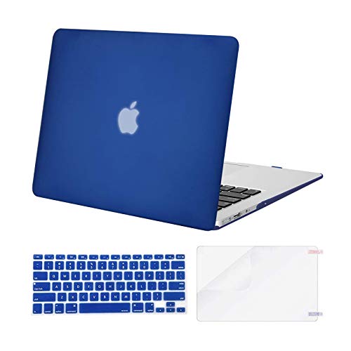 Book Cover MOSISO Compatible with MacBook Air 13 inch Case (Models: A1369 & A1466, Older Version 2010-2017 Release), Protective Plastic Hard Shell Case & Keyboard Cover & Screen Protector, Royal Blue