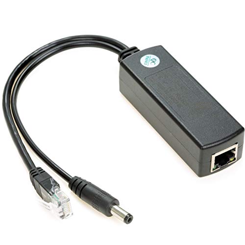 UCTRONICS Active PoE Splitter 12V DC 2.1mm Barrel Jack for IP Camera, Wireless Access Point and VoIP Phone, IEEE 802.3af/at Compliant