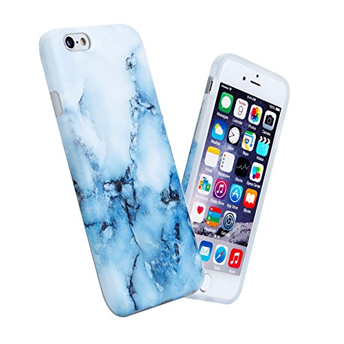 iPhone 6 6s Case for Girls, Anti-Scratch Anti-Fingerprint, Shock Proof Flexible Soft TPU Case for iPhone 6/6s 4.7",White Blue Marble