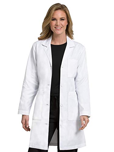 Med Couture Women's Lab Coat 37 Inch White Labcoat Long