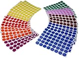 Royal Green Kids Colored Craft Stickers Colorful 5/8 inch 17mm - 1536 Pack - 8 Colors - 32 Sheets - Dot Labels for Children Fun, Games and Art