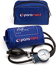 Book Cover Professional Manual Blood Pressure Cuff – Aneroid Sphygmomanometer with Durable Carrying Case by Paramed – Lifetime Calibration for Accurate Readings – Dark Blue