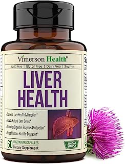 Liver Health Detox Support Supplement. Natural Herbal Blend with Artichoke Extract, Milk Thistle, Turmeric, Ginger, Beet Root, Alfalfa, Zinc, Choline, Grape and Celery Seed. 60 Capsules