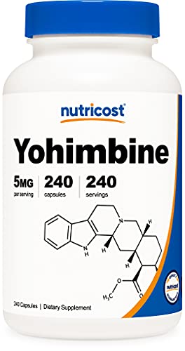 Book Cover Nutricost Yohimbine HCl 5mg, 240 Capsules Extra Strength - Gluten Free, Non-GMO