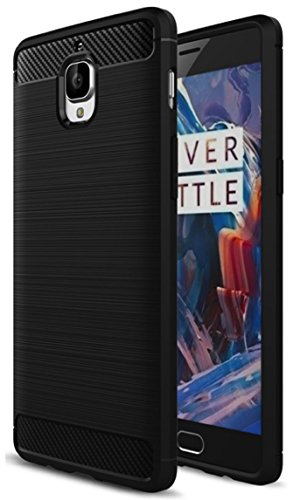 Book Cover Golden Sand Rugged Armor Shock Proof Back Cover Case for One Plus 3T / OnePlus 3 - Metallic Black