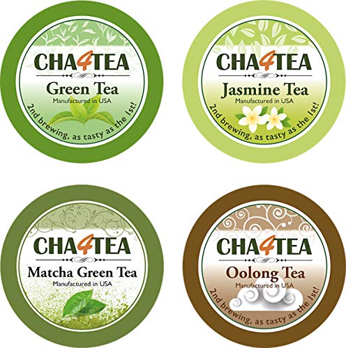 Book Cover Cha4TEA 36-Count Assorted Green Tea for Keurig K-Cup Brewers (Matcha Green Tea, Green Tea, Jasmine Green Tea, Oolong Green Tea)
