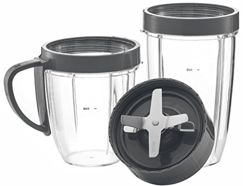 Book Cover Cup and Blade 5 Pc Set for NutriBullet Replacement High Speed Blender Mixer System