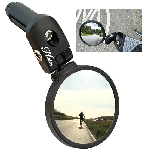 Hafny Bar End Bike Mirror, Stainless Steel Lens, Safe Rearview Mirror