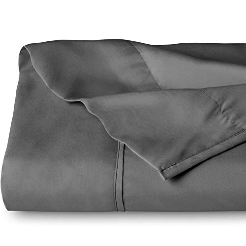 Bare Home Queen Flat Sheet - Premium 1800 Ultra-Soft Top Sheet - Hotel Luxury - Double Brushed - Easy Care - 1 Queen Flat Sheet Only (Queen, Grey)