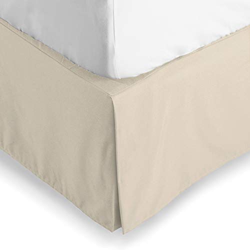 Book Cover Bare Home Bed Skirt Double Brushed Premium Microfiber, 15-Inch Tailored Drop Pleated Dust Ruffle, 1800 Ultra-Soft, Shrink and Fade Resistant (Twin XL, Sand)